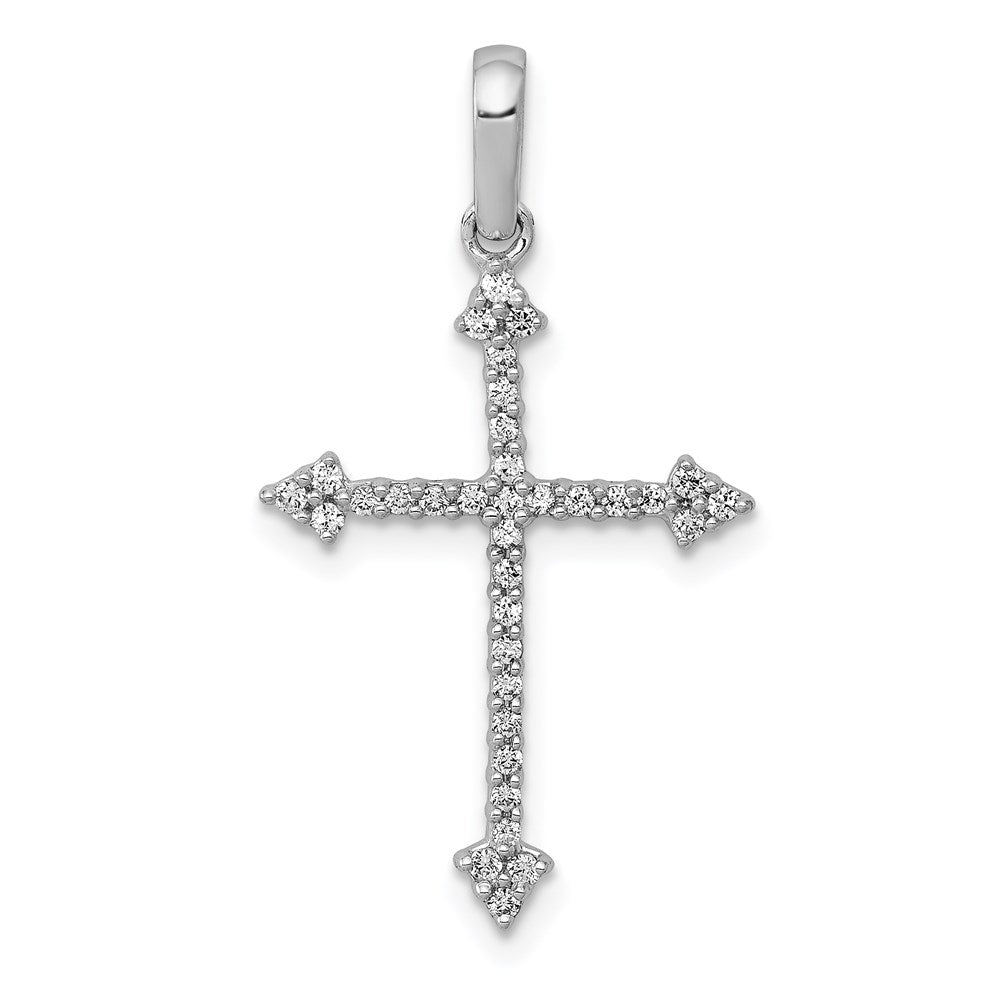 14K Weißgold Kreuzanhänger mit 0,2 ct. echten Diamanten
