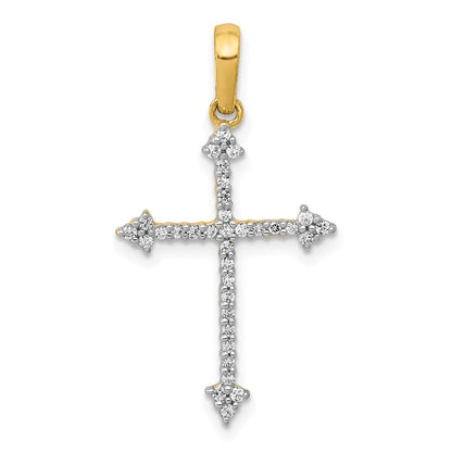 14K Gelbgold 0,2 ct. Echter Diamant Kreuzanhänger