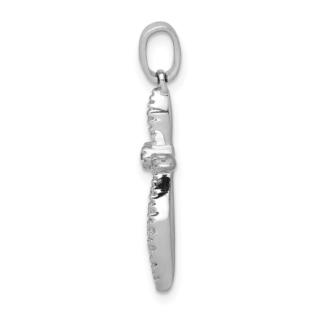 14K Weißgold 0,17 ct. Echter Diamant-Kreuzanhänger