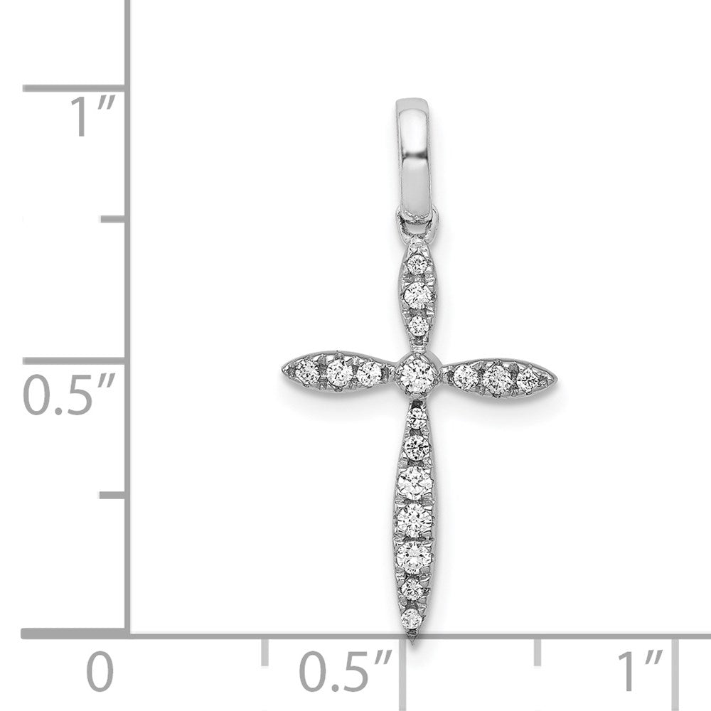 14K Weißgold 0,17 ct. Echter Diamant-Kreuzanhänger