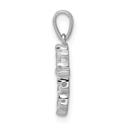 14K Weißgold 0,17 ct. Echter-Diamant-Kreuz-Anhänger