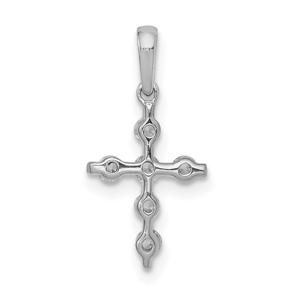 14K Weißgold 0,17 ct. Echter-Diamant-Kreuz-Anhänger