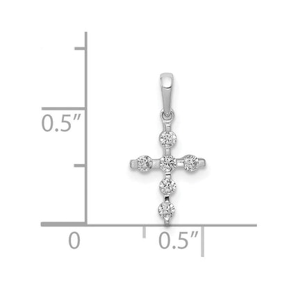 14K Weißgold 0,17 ct. Echter-Diamant-Kreuz-Anhänger