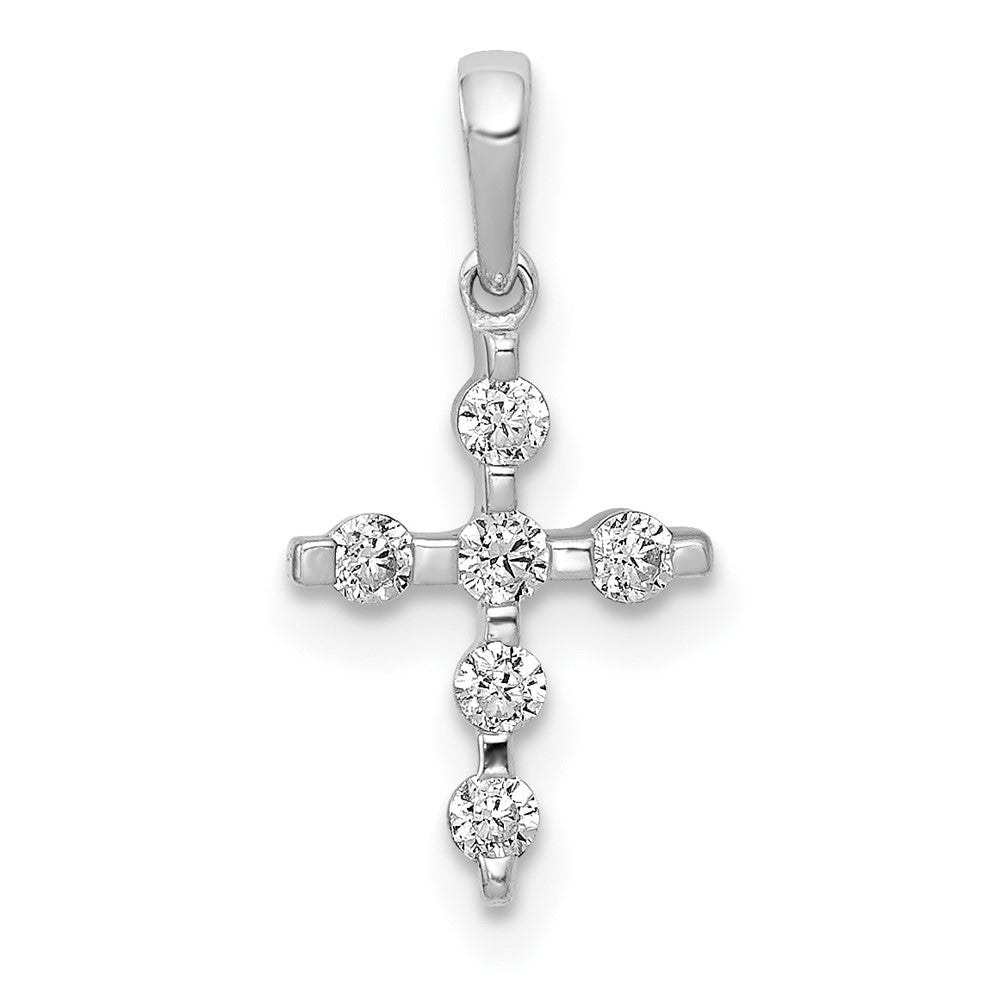 14K Weißgold 0,17 ct. Echter-Diamant-Kreuz-Anhänger
