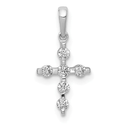 14K Weißgold 0,17 ct. Echter-Diamant-Kreuz-Anhänger