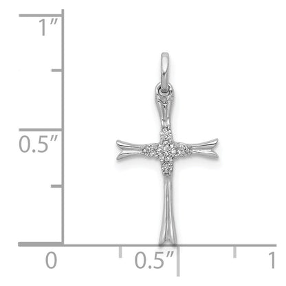 14K Weißgold Kreuzanhänger mit 0,07 ct. echtem Diamant