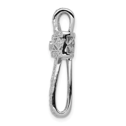 14K Weißgold 1/2ct. Echt Diamant Filigran Kreuz Kette Anhänger