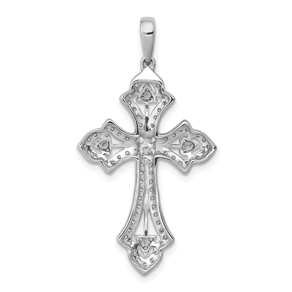 14K Weißgold Fancy-Kreuzanhänger mit 0,5 ct. echten Diamanten