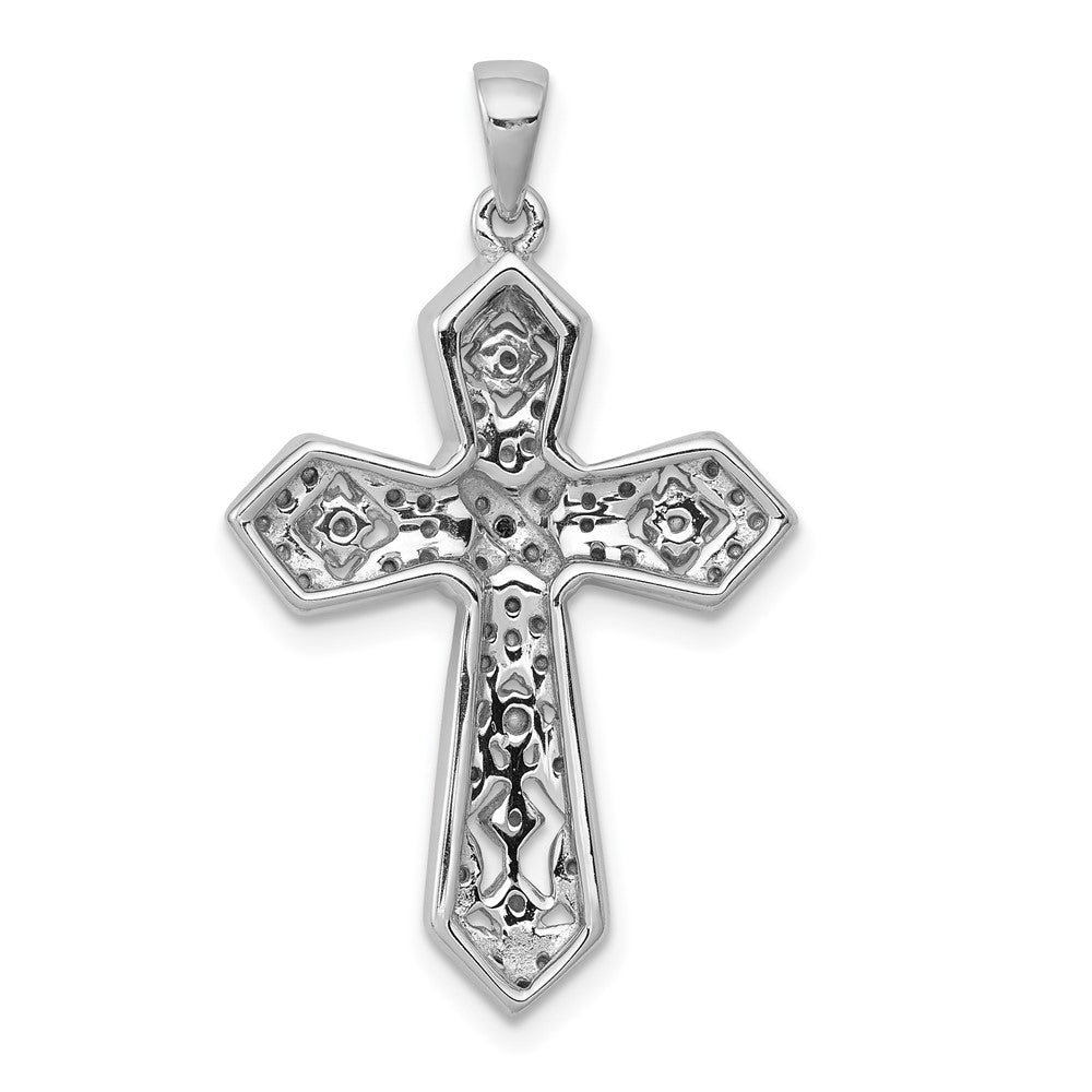 14K Weißgold 0,01 ct. Echtdiamant-Kreuz-Anhänger „Passion