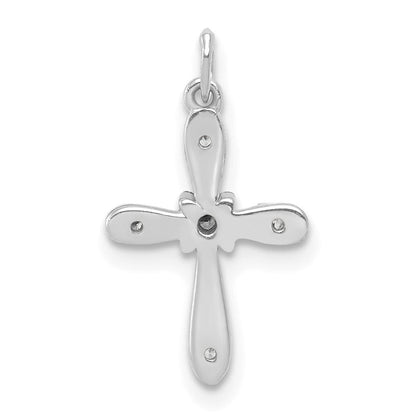 10K Weißgold 10K.03ct. Diamant Kreuz Charm