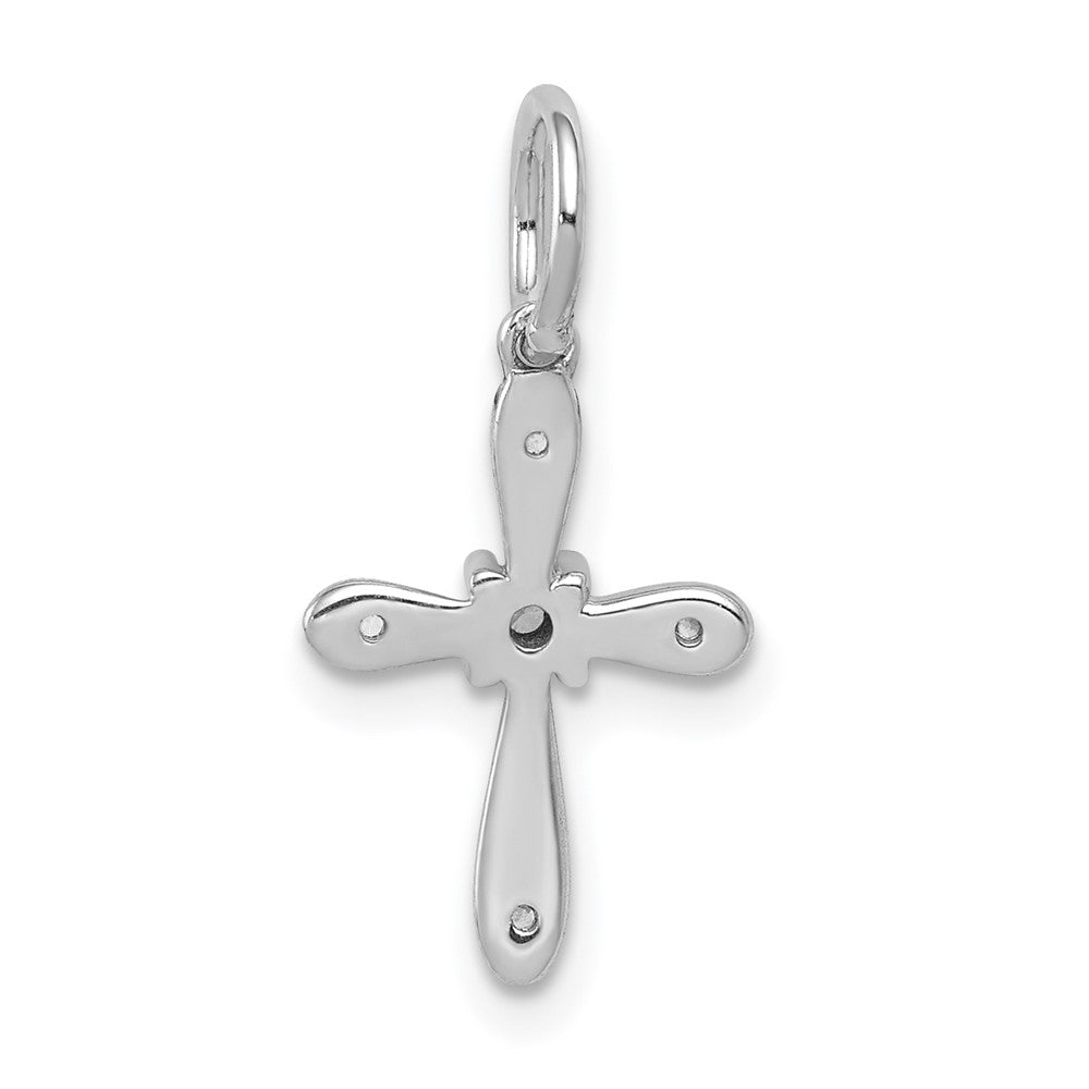 14K Weißgold 0,03 ct. Echtdiamant-Kreuz-Charm