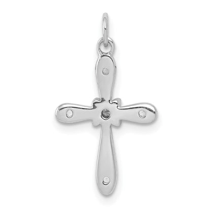 14K Weißgold Kreuz-Charm mit 0,05 ct. echtem Diamant