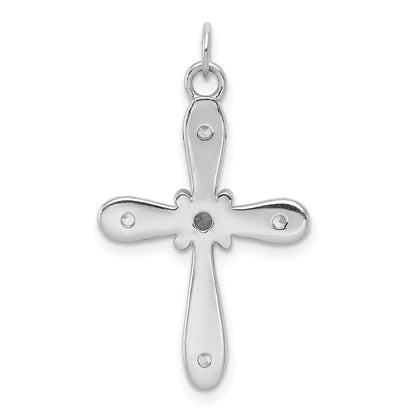 14K Weißgold Kreuz-Charm mit 0,166 ct. echten Diamanten