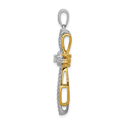 14k Bicolor-Gold Kreuz-Anhänger „Passion“ mit 0,33 ct. echten Diamanten