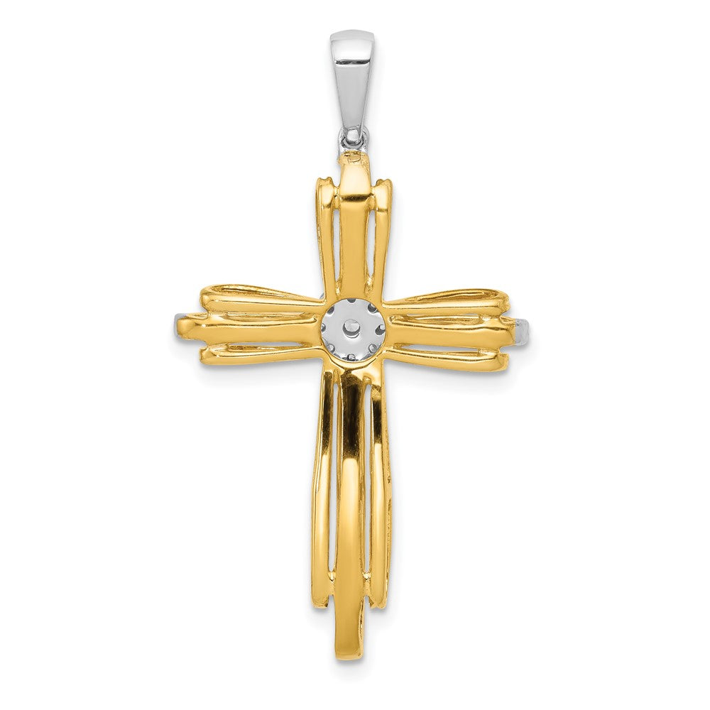 14k Bicolor-Gold Kreuz-Anhänger „Passion“ mit 0,33 ct. echten Diamanten