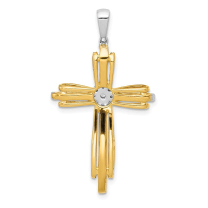 14k Bicolor-Gold Kreuz-Anhänger „Passion“ mit 0,33 ct. echten Diamanten