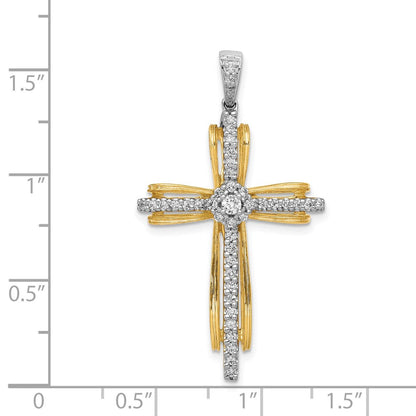 14k Bicolor-Gold Kreuz-Anhänger „Passion“ mit 0,33 ct. echten Diamanten