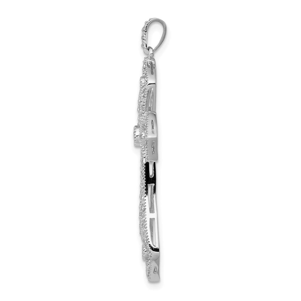 14K Weißgold 0,625 ct. Echter Diamant Passionskreuz-Anhänger