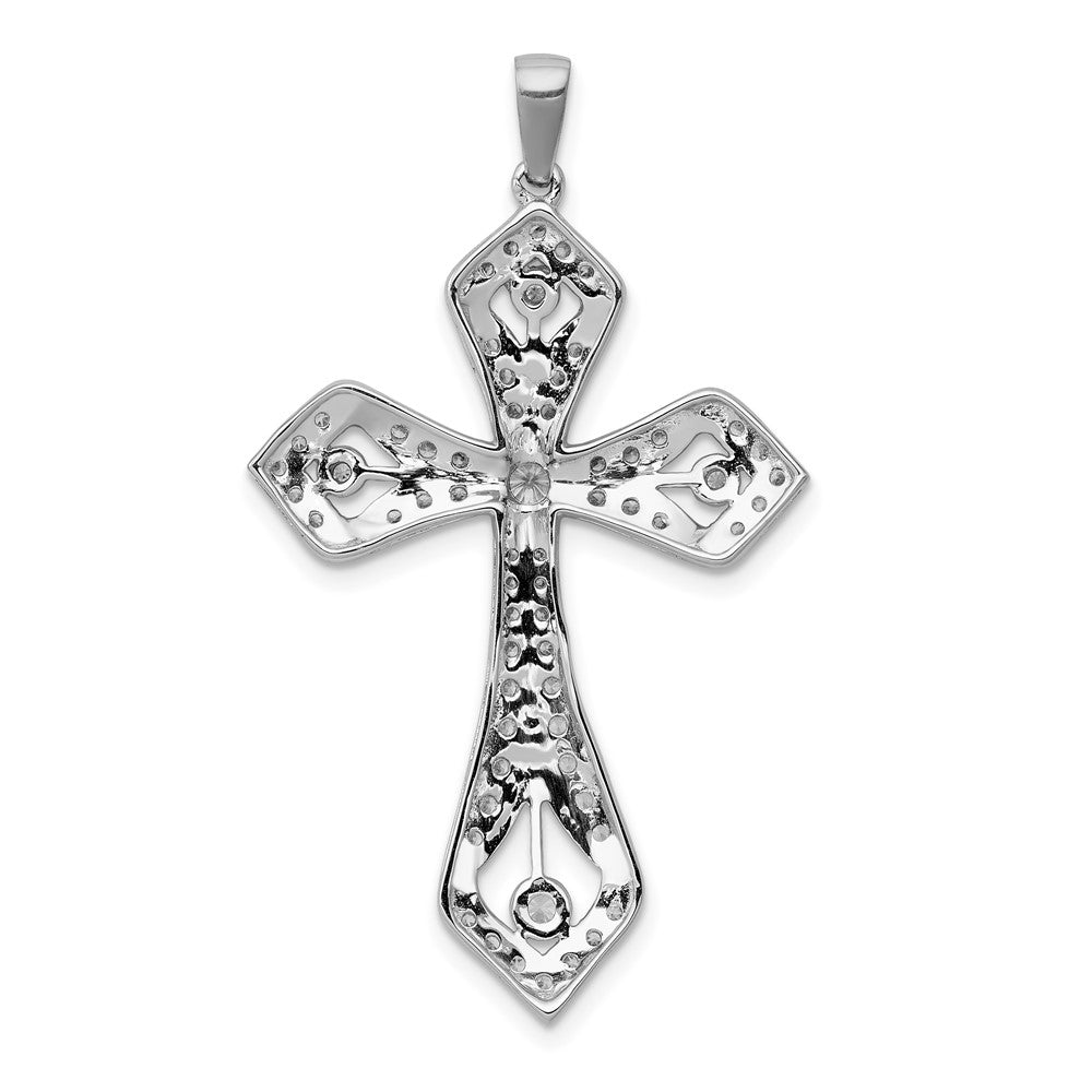 14K Weißgold 0,625 ct. Echter Diamant Passionskreuz-Anhänger