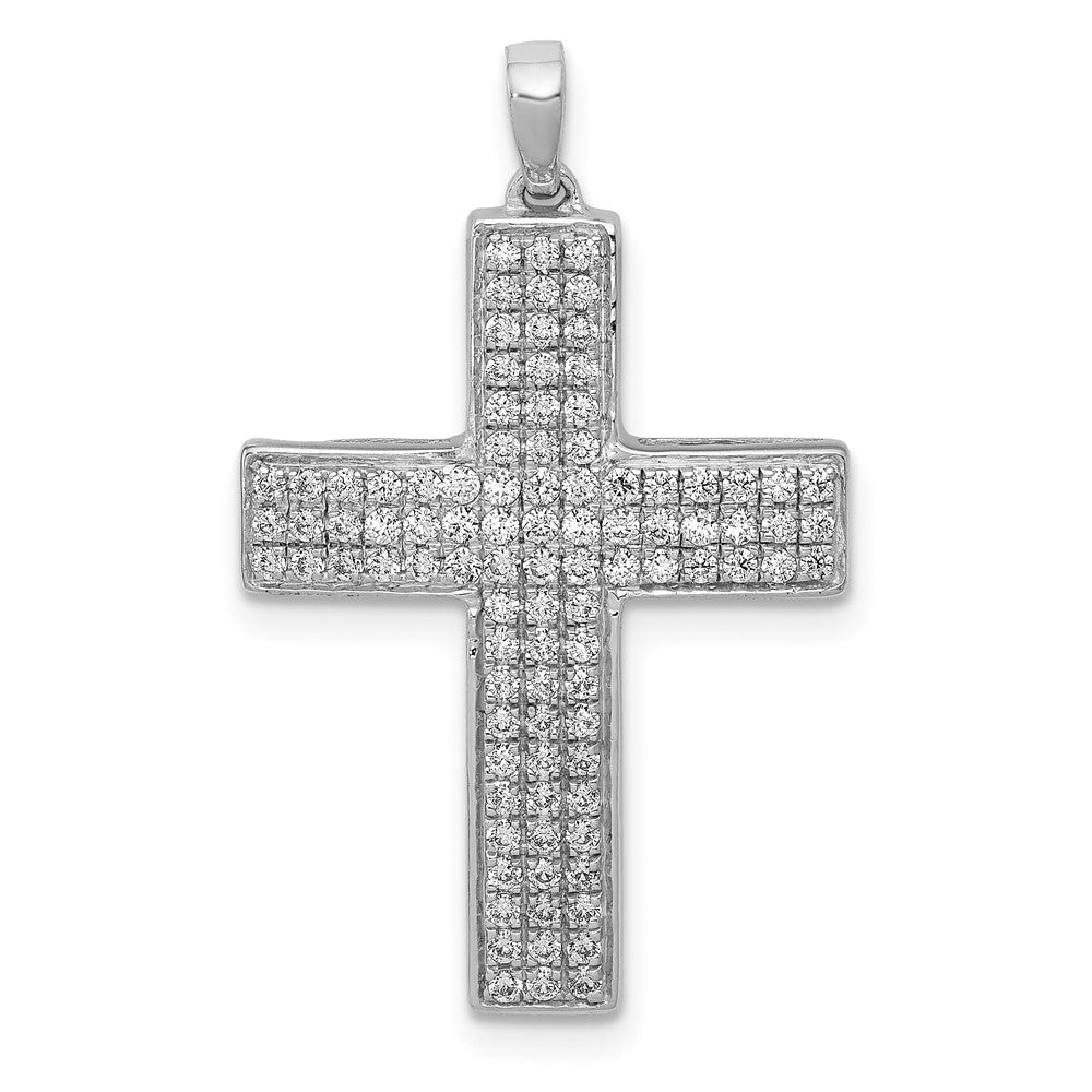14K Weißgold 0,5 ct. Laborgezüchteter Diamant VS/SI+ G+ Lateinkreuz-Anhänger