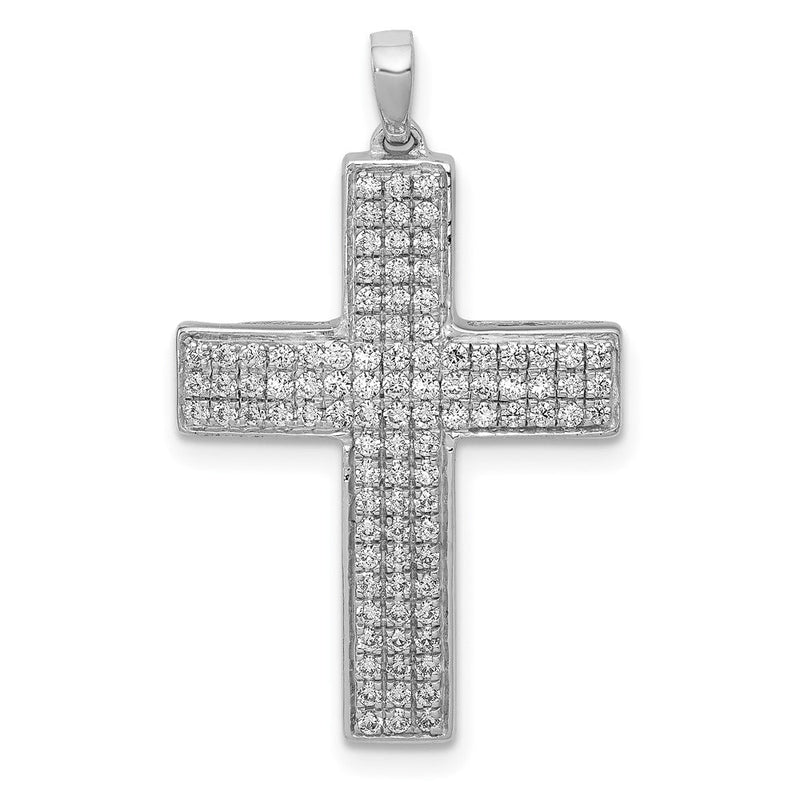14K Weißgold 0,5 ct. Laborgezüchteter Diamant VS/SI+ G+ Lateinkreuz-Anhänger