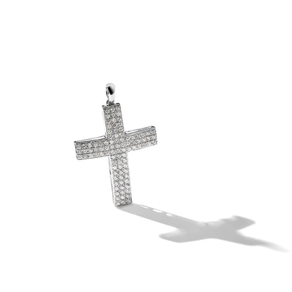 14 K Weißgold Latein-Kreuz-Anhänger mit 1 ct. im Labor gezüchtetem Diamant VS/SI+ G+