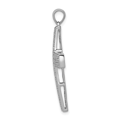 14K Weißgold Kreuzanhänger „Latein" mit 1 ct. echten Diamanten