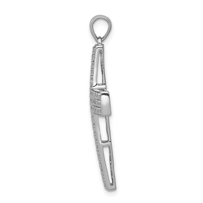 14K Weißgold Kreuzanhänger „Latein" mit 1 ct. echten Diamanten