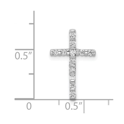 14K Weißgold 1/4ct. Echt Diamant Kreuz Kette Anhänger