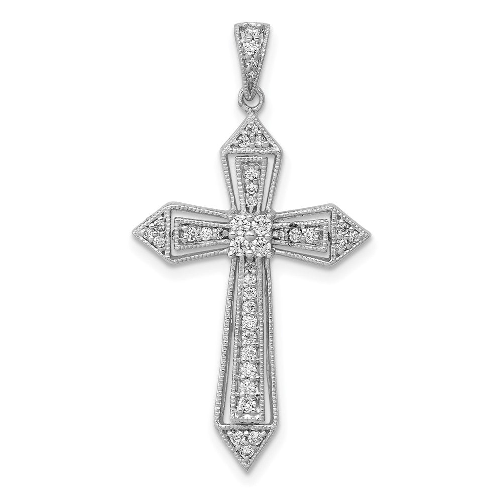 14K Weißgold Kreuzanhänger "Passion" mit 0,3 ct. echten Diamanten