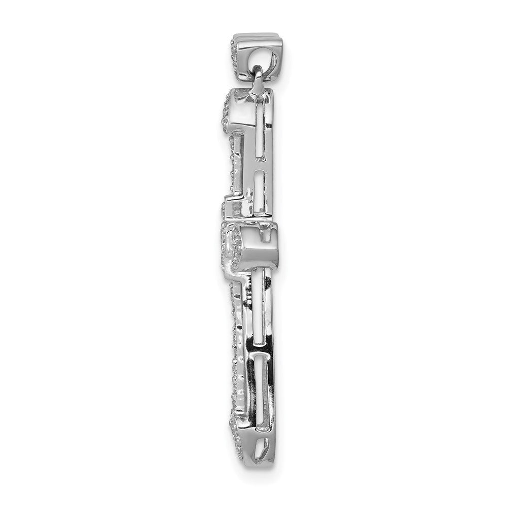 14 Karat Weißgold 0,3 ct. Echter-Diamant-Kreuzanhänger