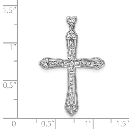 14 Karat Weißgold 0,3 ct. Echter-Diamant-Kreuzanhänger