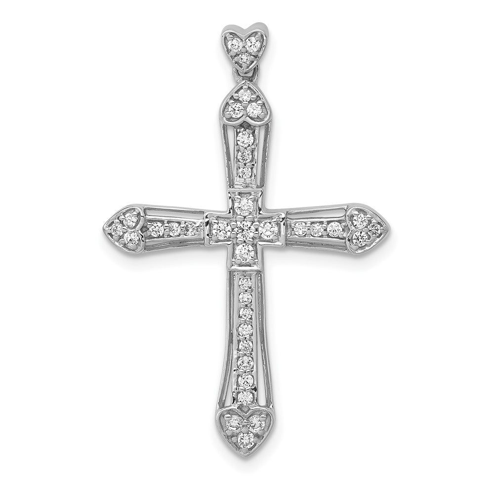 14 Karat Weißgold 0,3 ct. Echter-Diamant-Kreuzanhänger