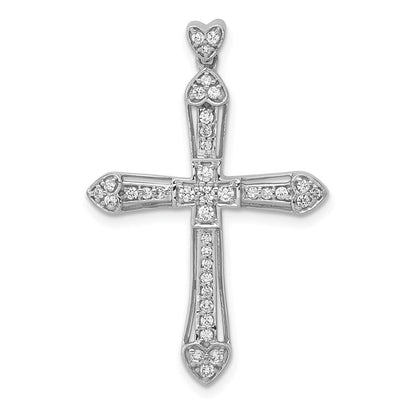 14 Karat Weißgold 0,3 ct. Echter-Diamant-Kreuzanhänger