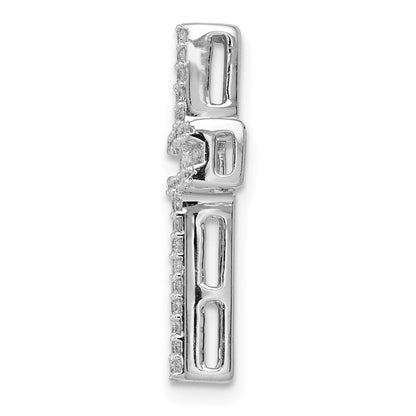 14K Weißgold 1/2ct. Echt Diamant Kreuz Kette Anhänger