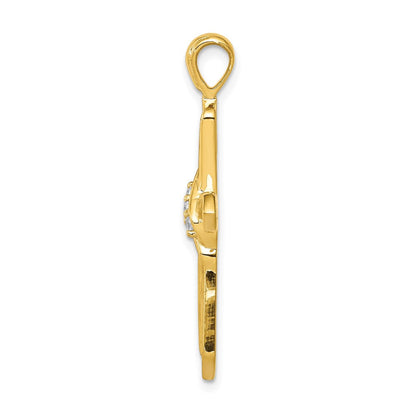10K Gelbgold 10K 1/20ct. Diamant Kreuz Anhänger
