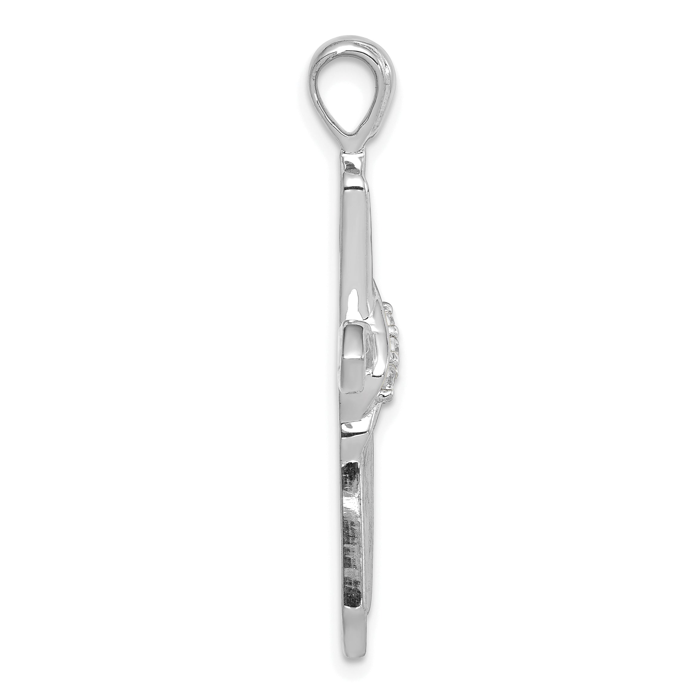 14 Karat Weißgold Kreuzanhänger mit 0,05 ct. echtem Diamant