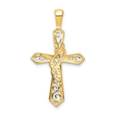 14K Gelbgold Kreuzanhänger mit 0,05 ct. echtem Diamant
