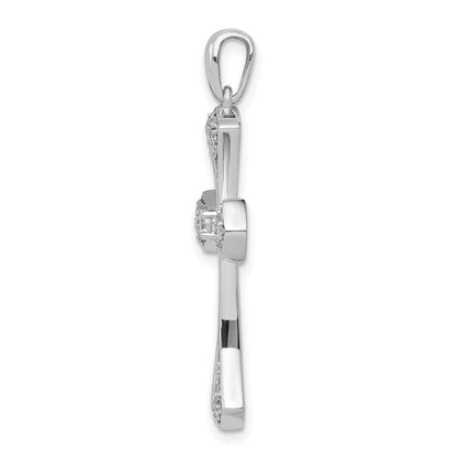 14K Weißgold 0,167 ct. Echter Diamant Kreuzanhänger