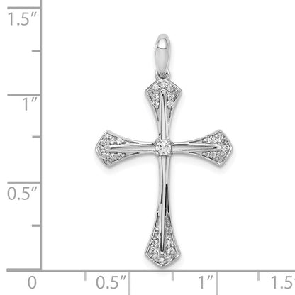14K Weißgold 0,167 ct. Echter Diamant Kreuzanhänger