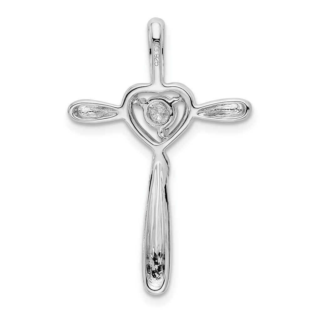 Gleitanhänger aus 14K Weißgold mit echtem Diamant