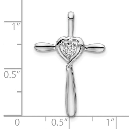 Gleitanhänger aus 14K Weißgold mit echtem Diamant