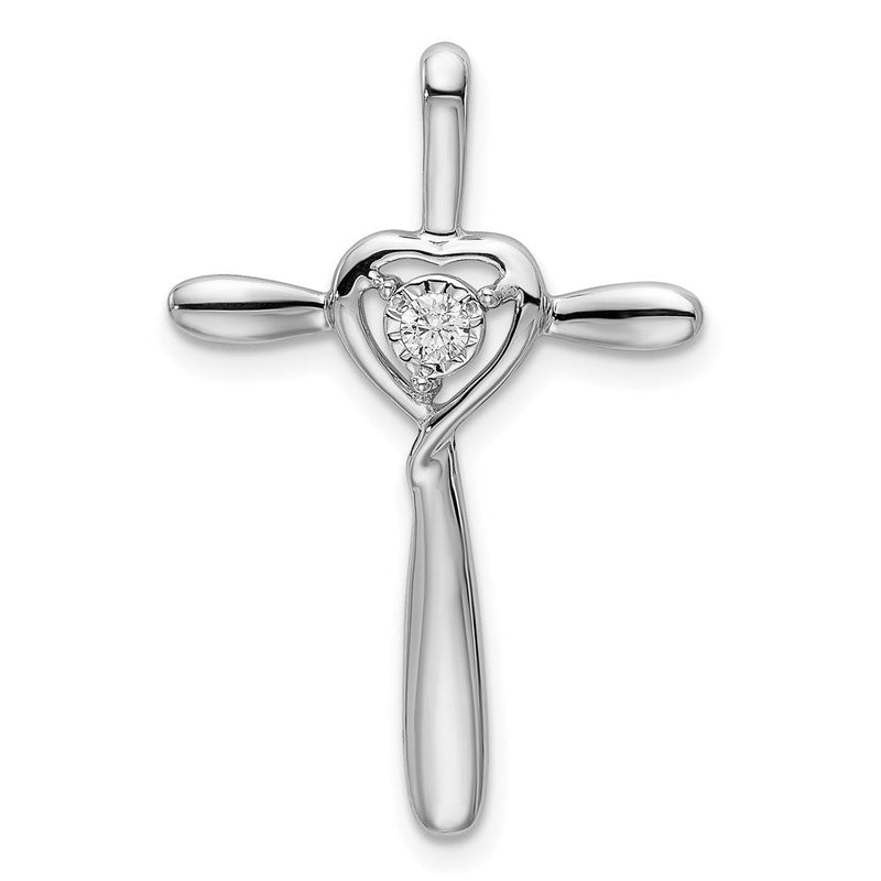 Gleitanhänger aus 14K Weißgold mit echtem Diamant