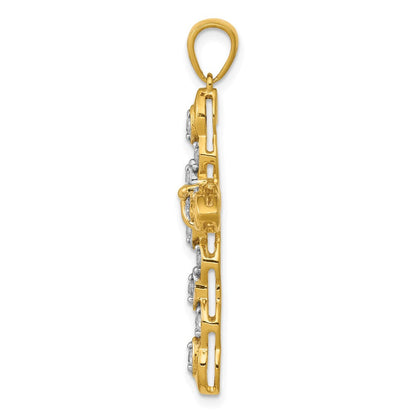 14K Gelbgold Kreuzanhänger mit 0,5 ct. echten Diamanten
