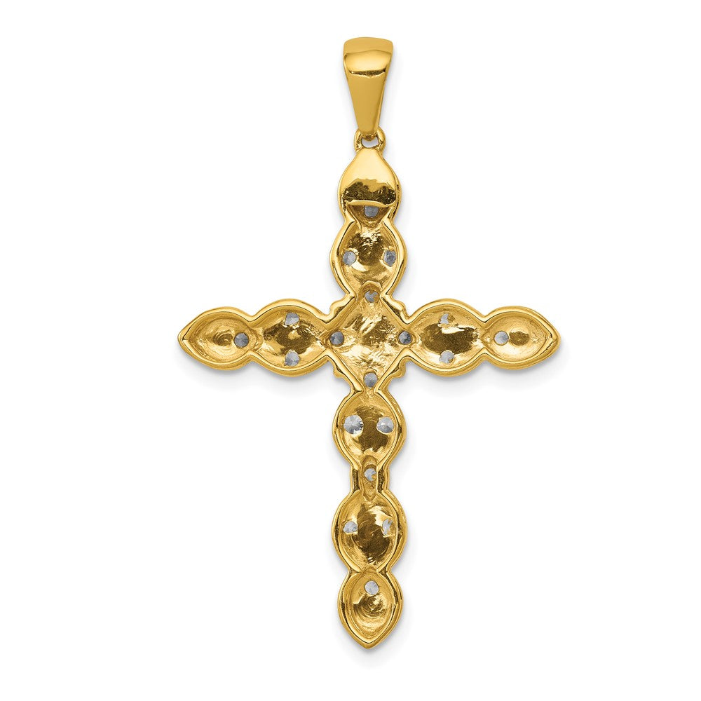 14K Gelbgold Kreuzanhänger mit 0,5 ct. echten Diamanten