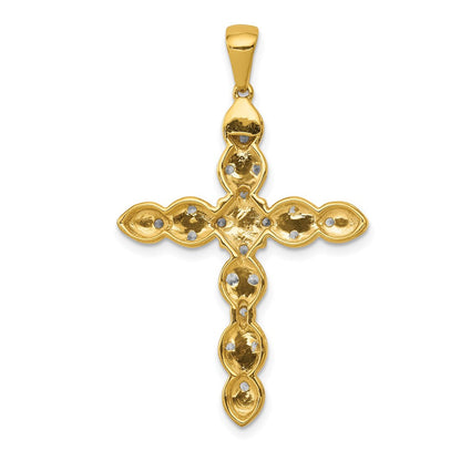 14K Gelbgold Kreuzanhänger mit 0,5 ct. echten Diamanten