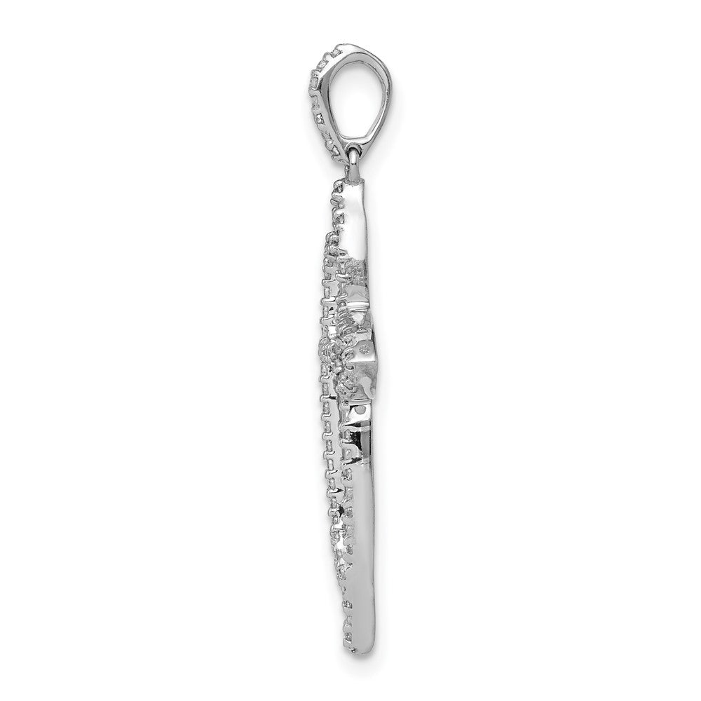 14K Weißgold 0,25 ct. Echter Diamant Fantasiekreuz-Anhänger