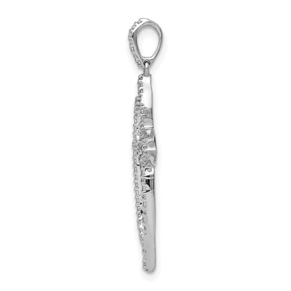 14K Weißgold 0,25 ct. Echter Diamant Fantasiekreuz-Anhänger