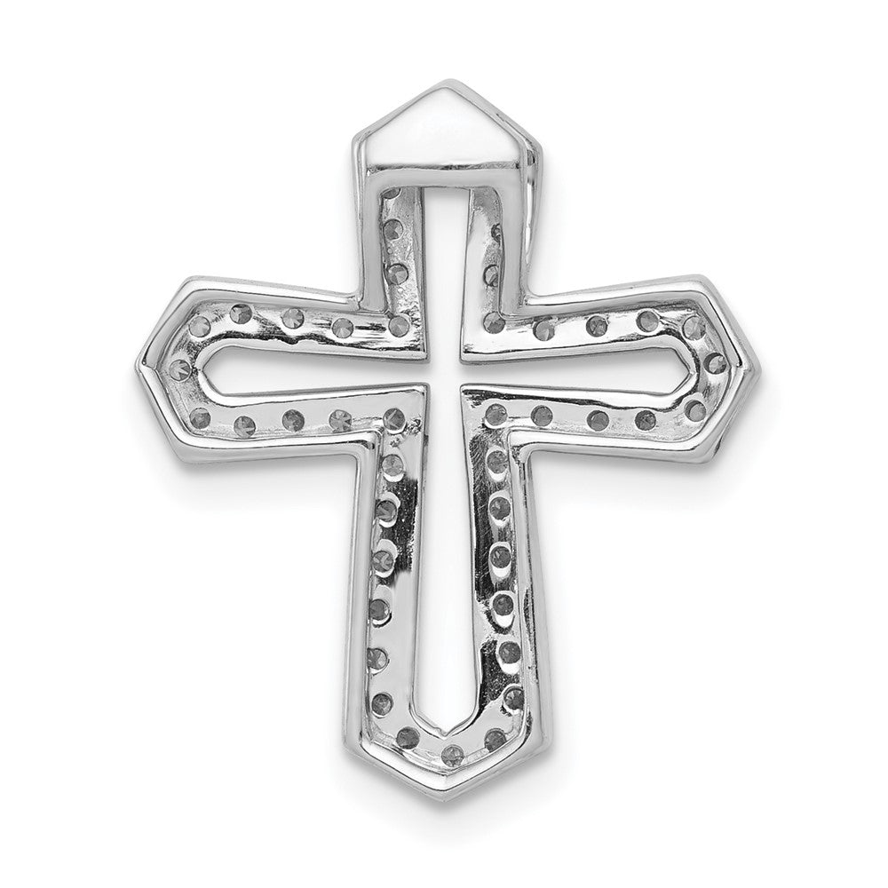 14K Weißgold 1/3ct. Echt Diamant Passion Kreuz Kette Anhänger