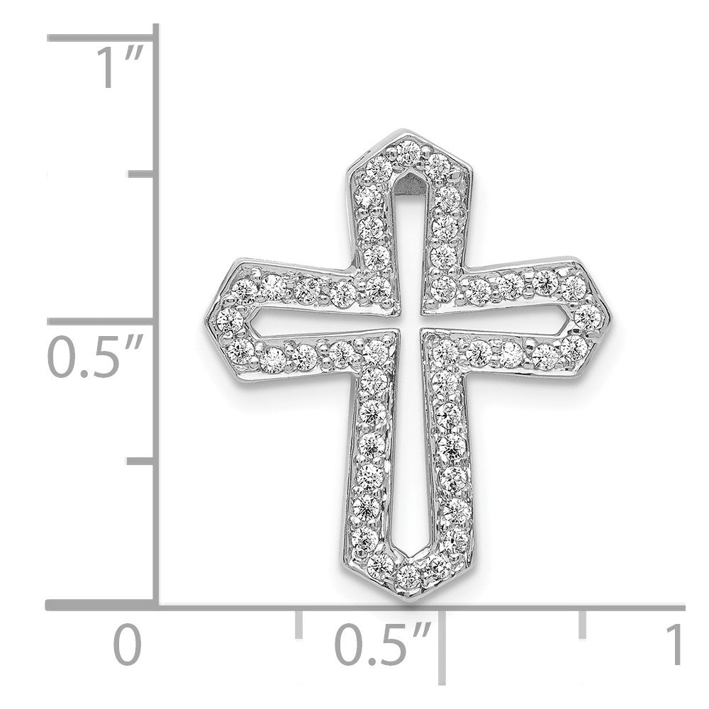14K Weißgold 1/3ct. Echt Diamant Passion Kreuz Kette Anhänger